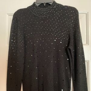 Women's Sequined Turtleneck Sweater - XL
